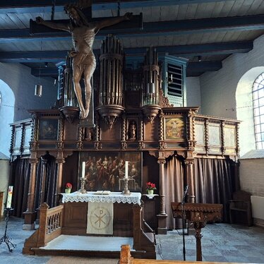 Blick auf die Orgel der Marienkirche in Hohn im Kirchenkreis Rendsburg-Eckernförde