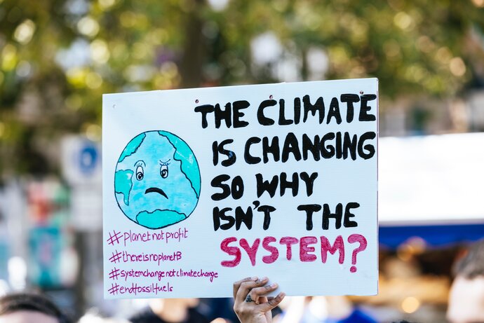 Plakat auf Klimademo