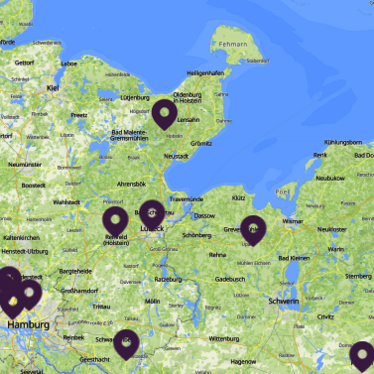 Bild der Karte Klimaportal mit Projektemarkern