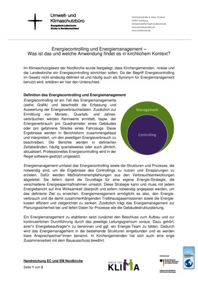 Erste Seite des Dokuments „Hintergrundwissen Energiecontrolling und Energiemanagement“