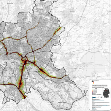 Lärmkarte Schienenverkehr Eisenbahn-Bundesamt Stadt Hamburg im 24-Stunden-Durchschnitt