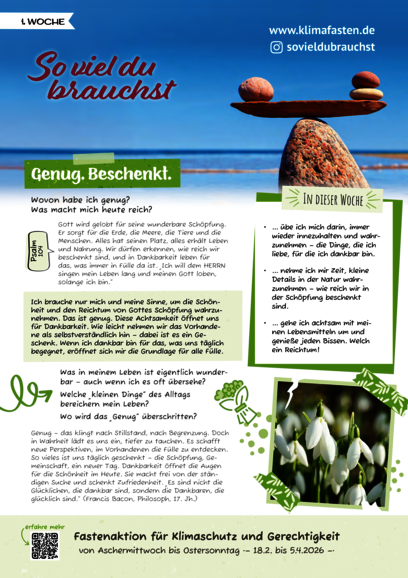 Klimafasten: Unsere Plakate für jedes Wochenthema Erste Seite des Dokuments „Klimafasten: Unsere Plakate für jedes Wochenthema“