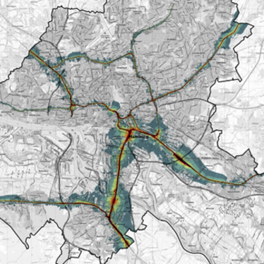 Lärmkarte Schienenverkehr Eisenbahn-Bundesamt Stadt Hamburg bei Nacht