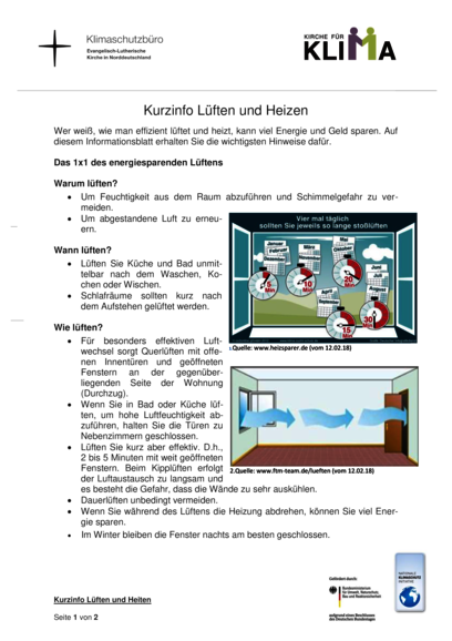 Kurzinfo: Heizen und Lüften Erste Seite des Dokuments „Kurzinfo: Heizen und Lüften“