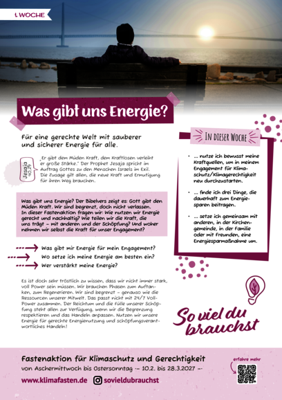 Klimafasten 2027 Gut für alles Leben Wochenplakate Erste Seite des Dokuments „Klimafasten 2027 Gut für alles Leben Wochenplakate “